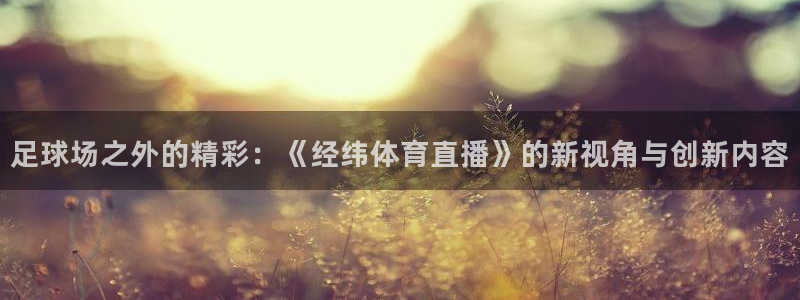 直播吧直播吧直播吧：足球场之外的精彩：《经纬体育直播》的新视角与创新内容